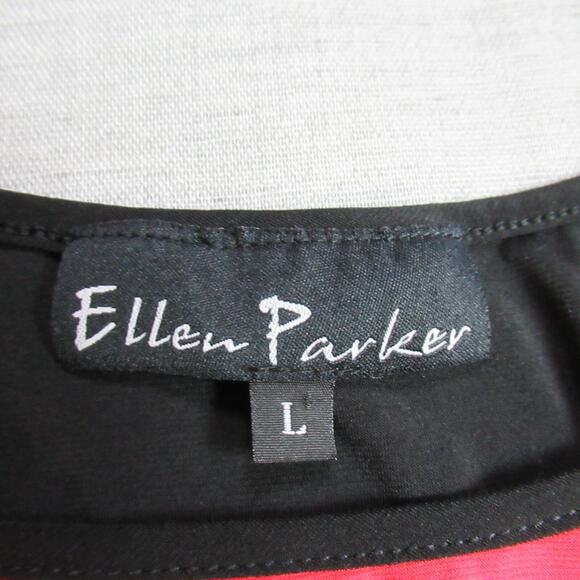 Ellen Parker Dress Womens L Red Black Sleeveless Colorblock Mod Retro Bodycon - Picture 2 of 10